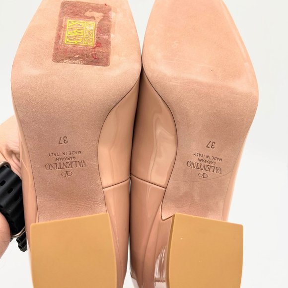 Valentino Garavani Patent Leather Ankle Strap Pumps w Valentino VLOGO Charm - Picture 10 of 11